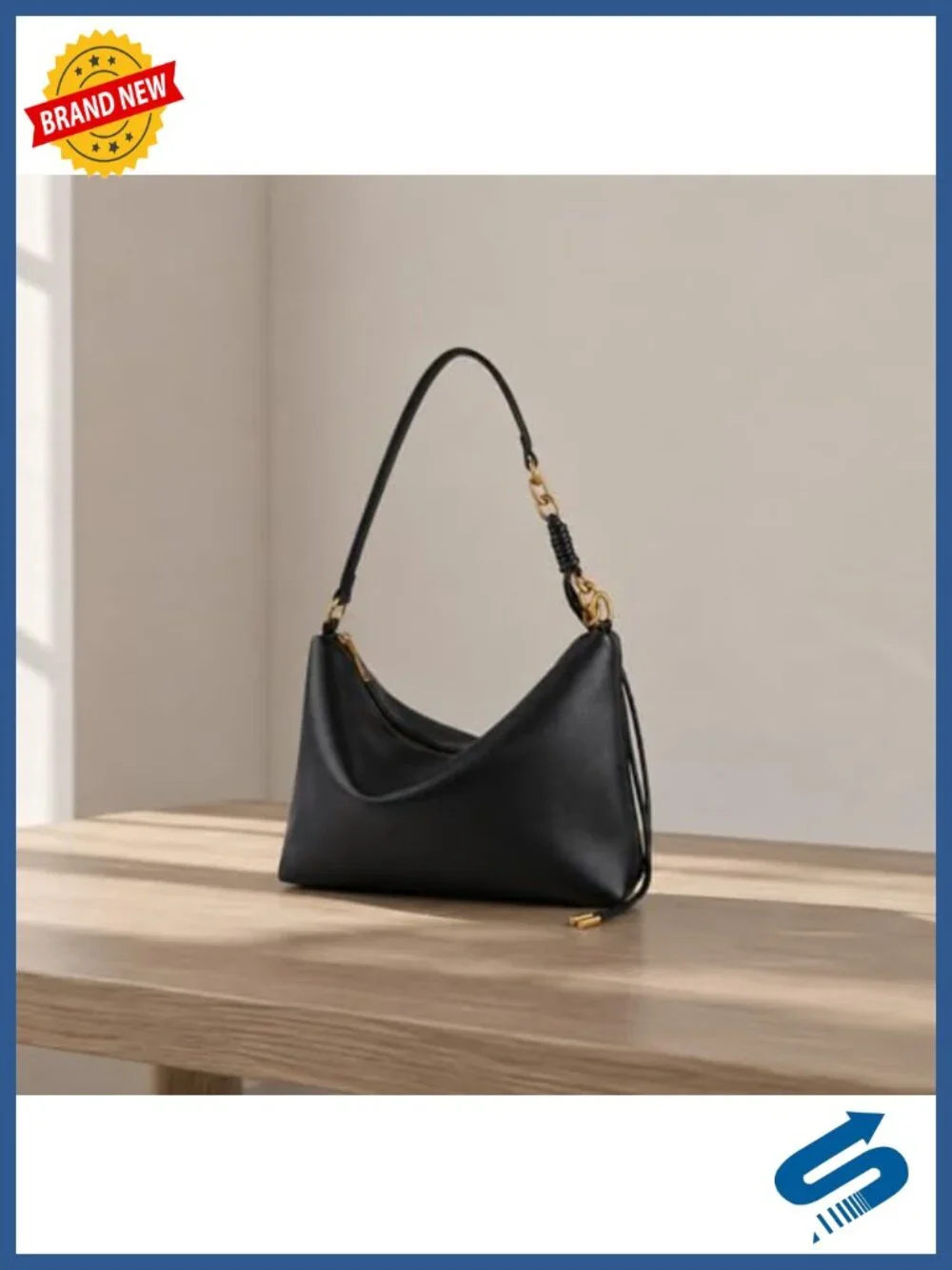 Soft Slouchy Vegan Leather Shoulder Hobo Bag with Crossbody Strap